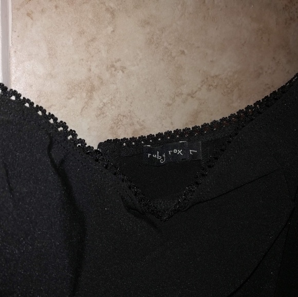 Ruby Rox black strapless dress, pink tulle - 7 - Picture 4 of 5